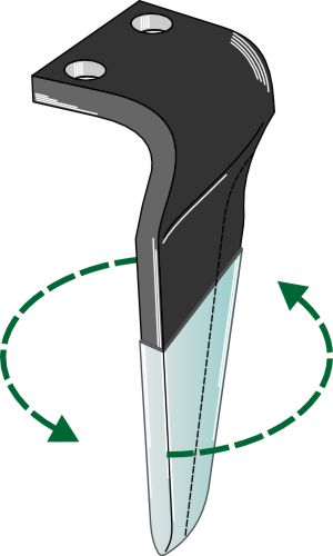 Tine for rotary harrows (DURAFACE), left