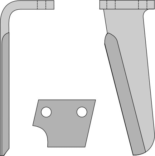Tine for rotary harrows, left