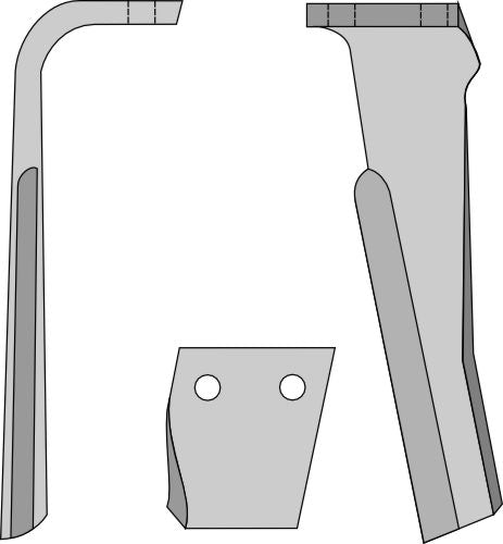 Tine for rotary harrows, left