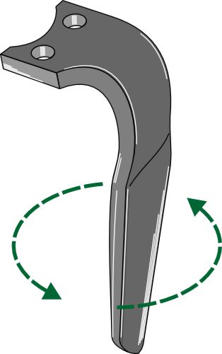 Tine for rotary harrows, left
