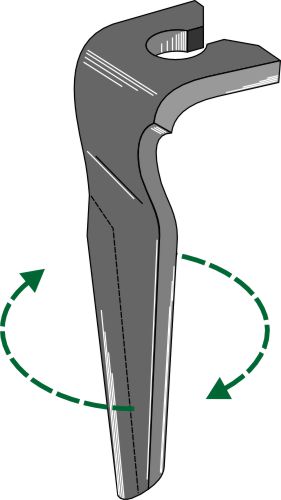 Tine for rotary harrows, right