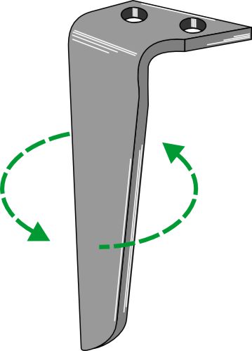 Tine for rotary harrows, left