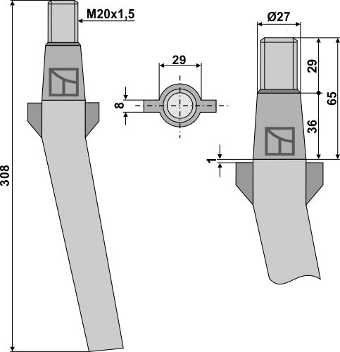 Tine for rotary harrows