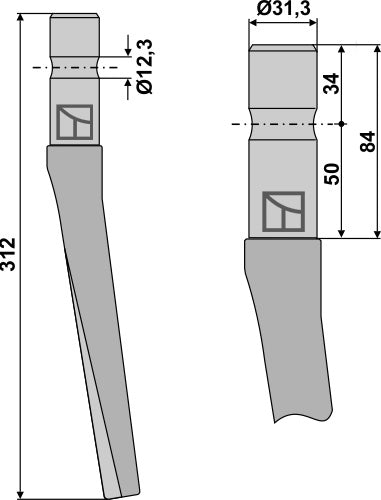 Tine for rotary harrows