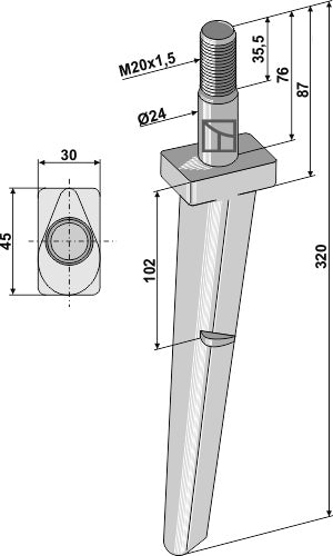 Tine for rotary harrows