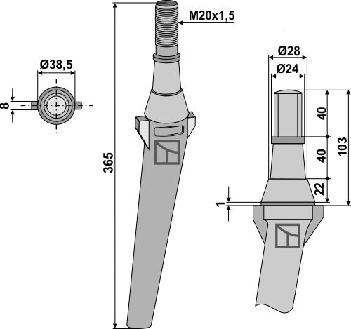 Tine for rotary harrows