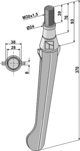 Tine for rotary harrows