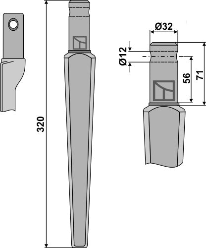 Tine for rotary harrows