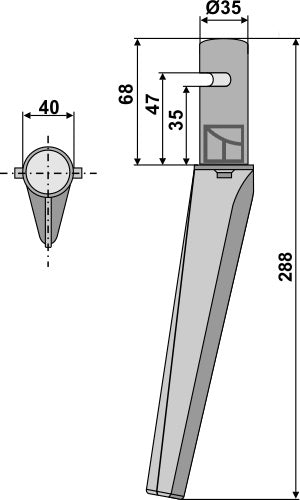 Tine for rotary harrows