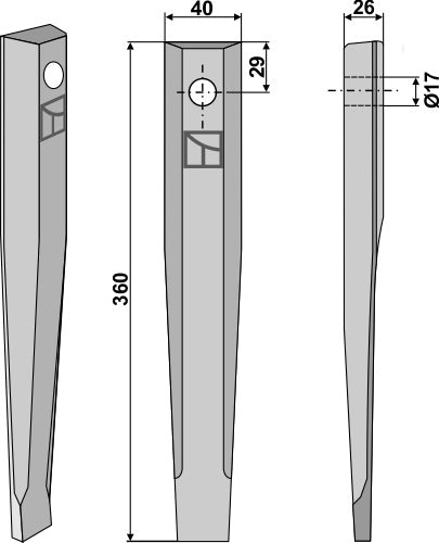 Tine for vibro-harrow
