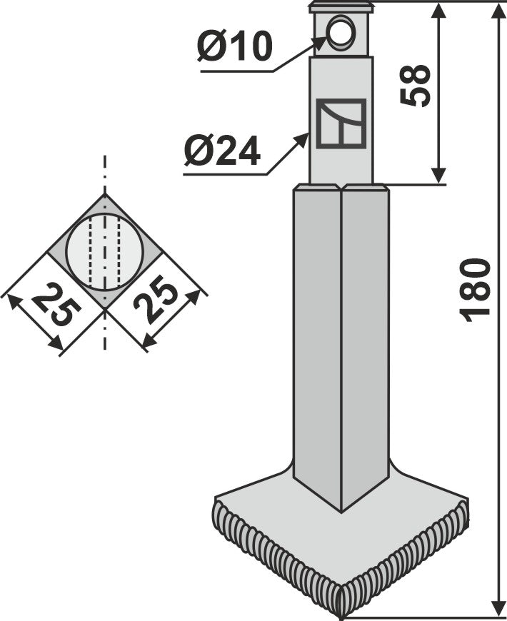 Rotary-tine 180mm
