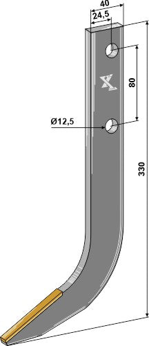 Row cutter hook - Hard metal