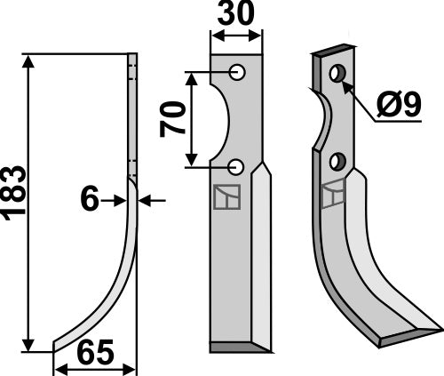 Blade 183x30mm, left