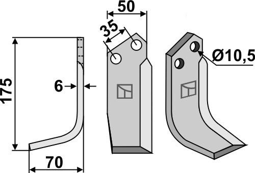 Blade 175x50mm, left