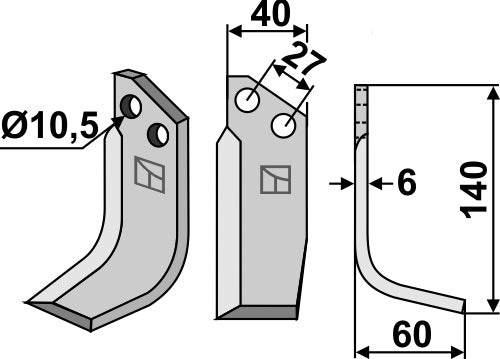 Blade 140x40mm, right