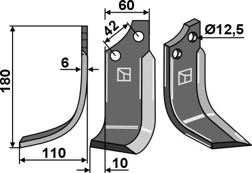 Blade 170x60mm, left