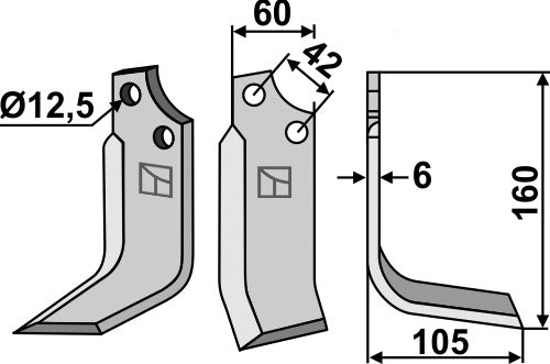 Blade 160x60mm, right