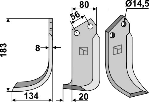 Blade 183x80mm, left