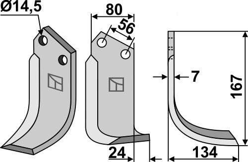 Blade 167x80mm, right
