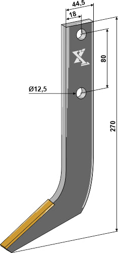 Row cutter hook - Hard metal
