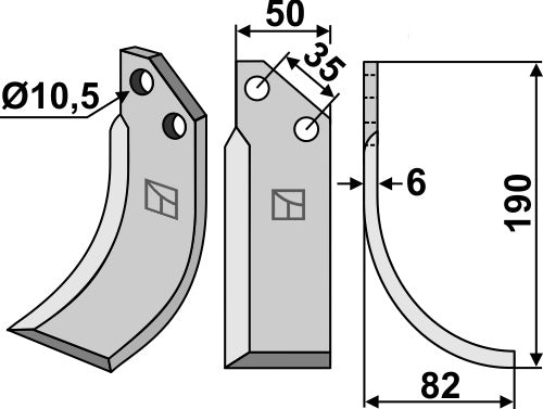 Blade 190x50mm, right