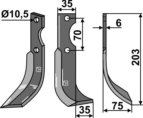 Blade 203x35mm, right