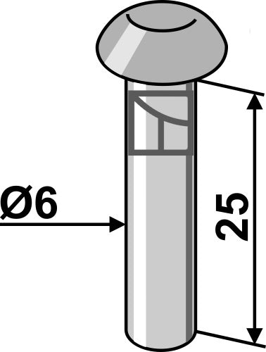 Button head rivet Ø6x25