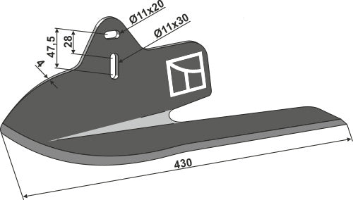 Angled wing share Lelievre - right