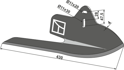 Angled wing share lelievre - left