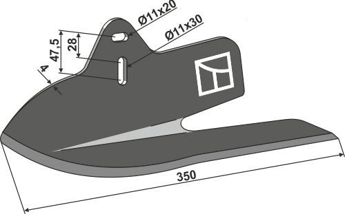 Angled wing share Lelievre - right