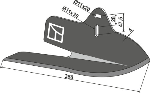 Angled wing share Lelievre - left