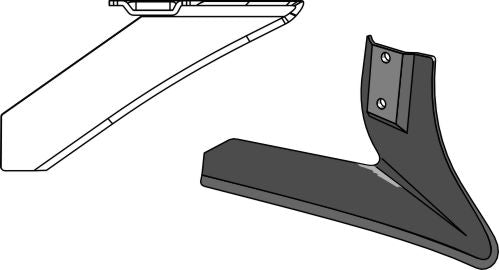 Angled wing share - right