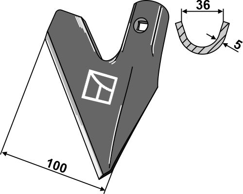 Jointer 100mm - half-sided cranked right