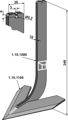 Tine with share 160mm