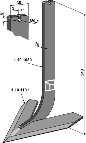 Tine with share 180mm