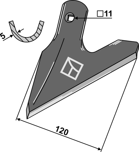 Jointer 120mm - half-sided cranked left