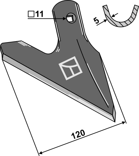 Jointer 120mm - half-sided cranked right
