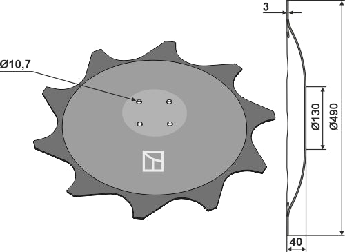 Crop protector disc - right