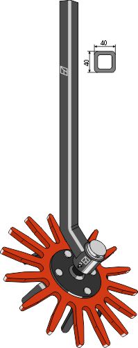 Finger weeder assembly Ø370mm cpl. w/ shank - left