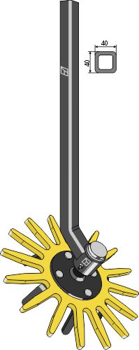 Finger weeder assembly Ø370mm cpl. w/ shank - left