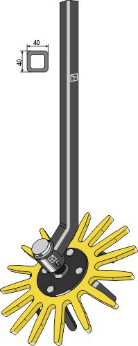 Finger weeder assembly Ø370mm cpl. w/ shank - right