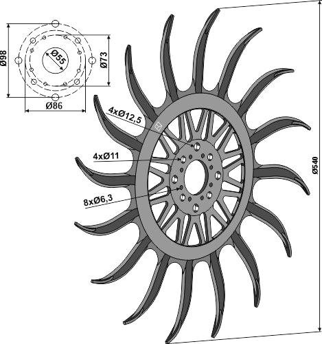 Rotary hoe ring