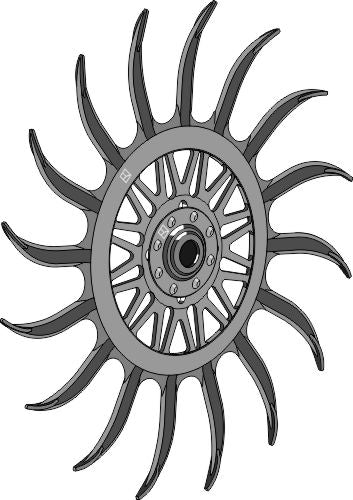 Rotary hoe ring, compl. with hub