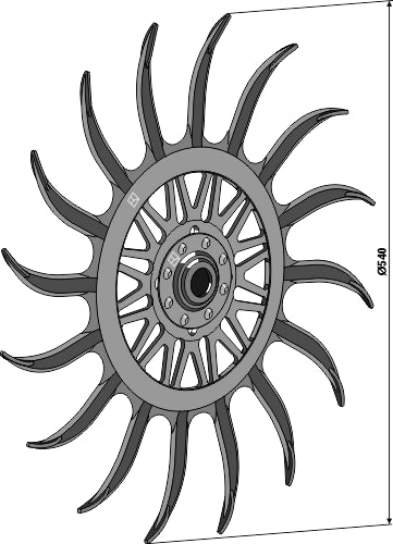 Rotary hoe ring, compl. with hub