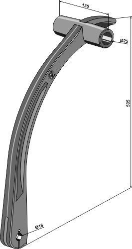 Mounting arm for rotary hoe