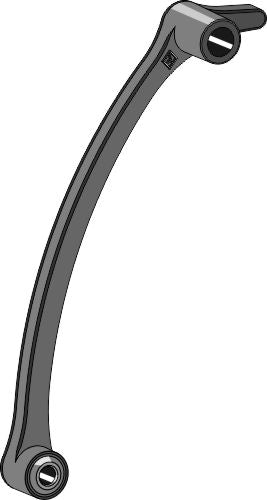 Mounting arm for rotary hoe with short hub
