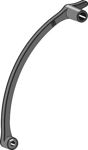 Mounting arm for rotary hoe with long hub
