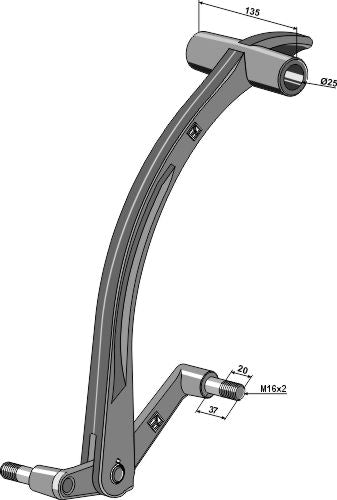 Mounting arm for rotary hoe with compensator bar