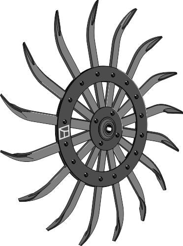 Rotary hoe ring, compl. with hub