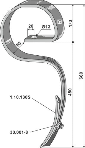 Harrow tine with share